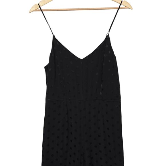 Anthropologie Essential Jumpsuit Size 4 Black Polka Dot Sleeveless V Neck‎ Crepe - Picture 7 of 9